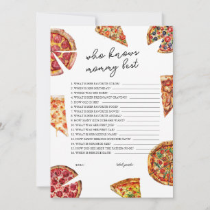 Invitation Qui connaît maman meilleur Baby shower de pizza ca