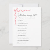 Invitation Qui connaît maman meilleur Baby shower jeu (Devant)