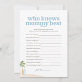 Invitation Qui Connaît Maman Meilleur Jeu De Douche De Plage  (Devant)