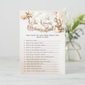 Invitation QUI CONNAÎT MOMMY BEST Questions Baby shower Jeu (Debout devant)