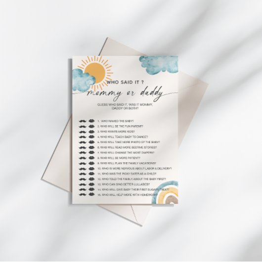 Invitation Qui L'A Dit Maman | Daddy Baby shower Game