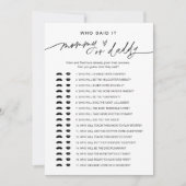 Invitation Qui L'A Dit Maman Papa Baby Game Card (Devant)