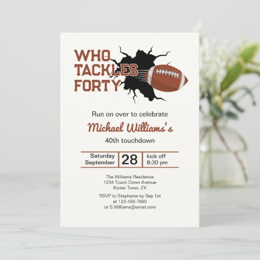 Invitation Qui s'attaque Quarante Funny Football 40e Annivers (Debout devant)