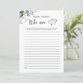 Invitation Qui suis-je Fête des mariées jeu (Debout devant)