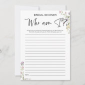 Invitation Qui suis-je Fleur sauvage Fête des mariées jeu (Devant)