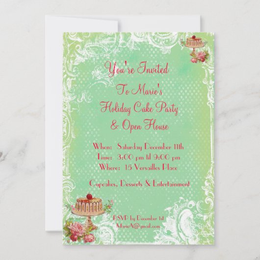 Invitation Qu'ils mangent la fête du gâteau (Devant)