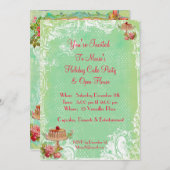 Invitation Qu'ils mangent la fête du gâteau (Devant / Derrière)