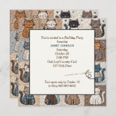 Invitation Quilt de chat à l'ancienne (Devant / Derrière)