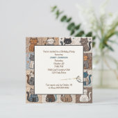 Invitation Quilt de chat à l'ancienne (Debout devant)