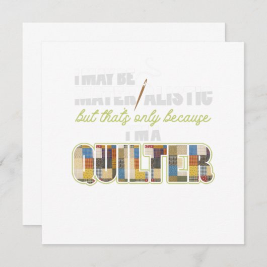 Invitation Quilter Quilt Crafting Machine à coudre Gif (Devant / Derrière)