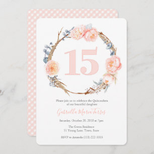 Invitation Quince 15ème anniversaire de fête pour fille latin