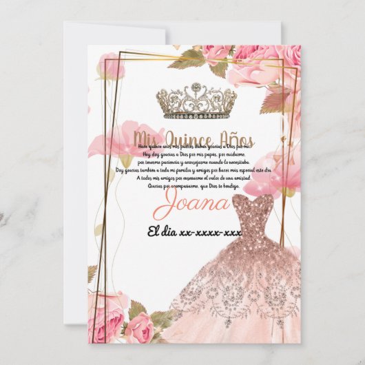 Invitation Quince años (Devant)