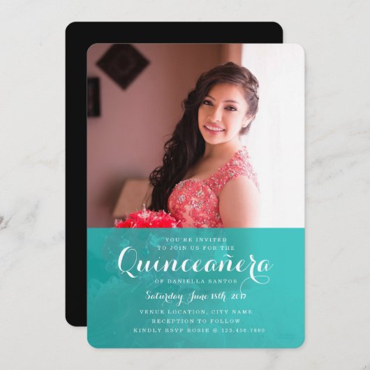 Invitation Quince Classique (Devant / Derrière)