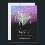 Invitation Quiñce Faux Parties scintillant Diamant Noir Viole<br><div class="desc">Invitations de coing avec Motif de Parties scintillant Faux et diamants</div>