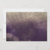 Invitation Quiñce Faux Parties scintillant Purple Floral Gold (Dos)