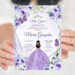 Invitation Quince Mis Silver et Purple<br><div class="desc">Invitation Quince Mis Silver et Purple</div>