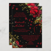 Invitation Quince rouge et noir (Devant / Derrière)