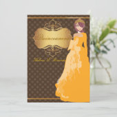 Invitation Quince/Sweet 16/ princesse/pois (Debout devant)