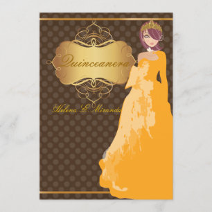 Invitation Quince/Sweet 16/ princesse/pois