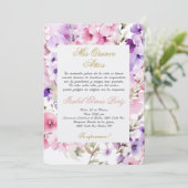 Invitation quinceaña de fleurs du printemps espagnol (Debout devant)