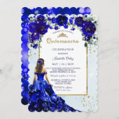 Invitation Quinceaña Royal Blue (Devant / Derrière)