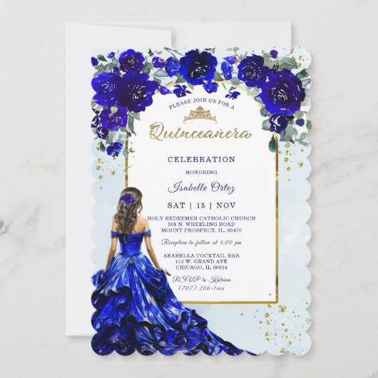 Invitation Quinceaña Royal Blue (Devant)