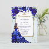 Invitation Quinceaña Royal Blue (Debout devant)