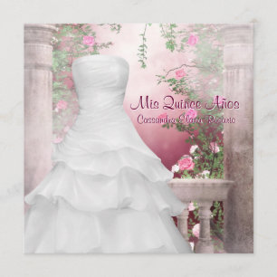 Invitation Quinceanée de rose rose rose de Ball Gown