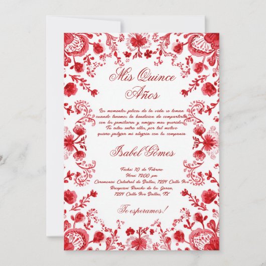 Invitation Quinceañera (Devant)
