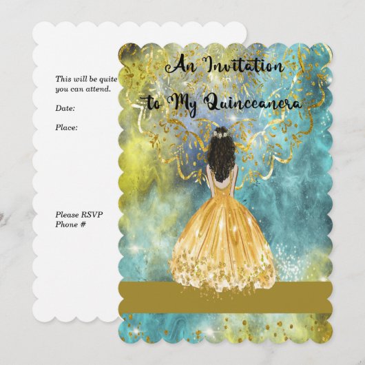 Invitation Quinceanera (Devant / Derrière)