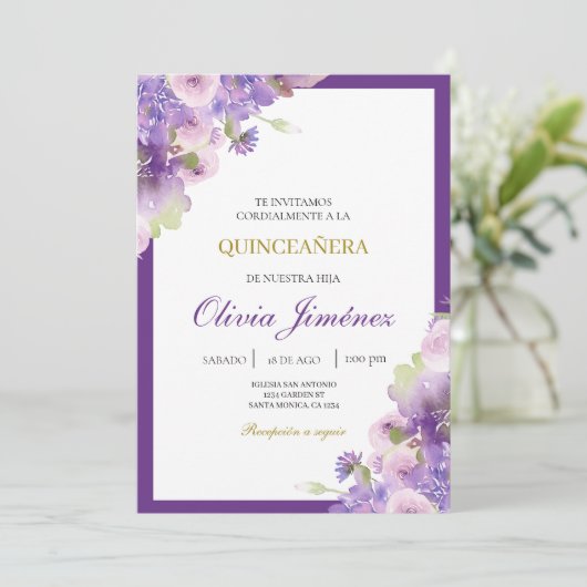 Invitation quinceañera (Debout devant)