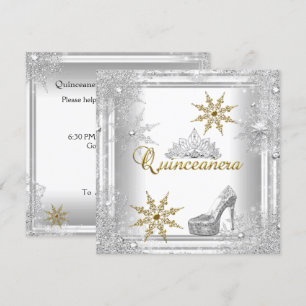 Invitation Quinceanera 15 Anniversaire Argent Or Elite