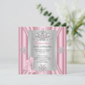 Invitation Quinceanera 15 Anniversaire Clair Talons roses (Debout devant)
