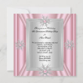 Invitation Quinceanera 15 Anniversaire Clair Talons roses (Dos)