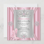 Invitation Quinceanera 15 Anniversaire Clair Talons roses (Devant)