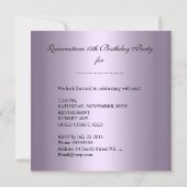 Invitation Quinceañera 15 Anniversaire Fête Damask Lilac (Dos)