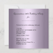 Invitation Quinceañera 15 Anniversaire Fête Damask Lilac (Dos)