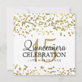 Invitation Quinceanera 15 Anniversaire Gold Foil Confetti (Dos)