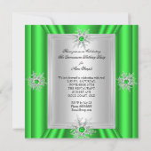 Invitation Quinceanera 15 Anniversaire Lime Vert talons (Dos)