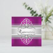 Invitation Quinceanera 15 Anniversaire Parties scintillant ro (Debout devant)