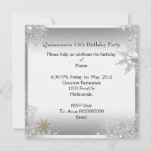 Invitation Quinceanera 15 Anniversaire Silver White Gold Elit (Dos)