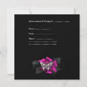 Invitation Quinceanera 15 Anniversaire Zebra Rose Noir Argent (Dos)