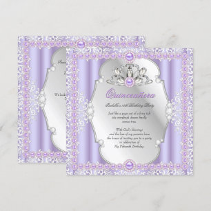 Invitation Quinceanera 15 ans Anniversaire Perle Violet Argen