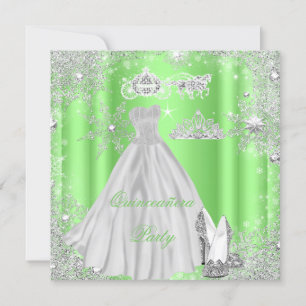 Invitation Quinceañera 15 ans Cendrillon Lime Fête d'annivers