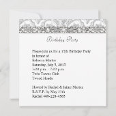 Invitation Quinceanera 15 Party noir blanc Damas Diamond (Dos)