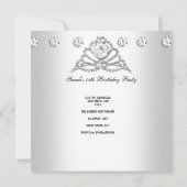 Invitation Quinceanera 15 Tiara Purple Silver White (Dos)