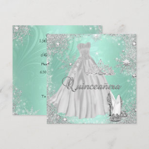Invitation Quinceanera 15e Anniversaire Argent Fête d'Anniver