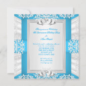 Invitation Quinceanera 15e anniversaire Cendrillon bleu talon (Dos)