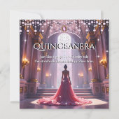 Invitation Quinceanera 15e Anniversaire Château rose violet R (Devant)