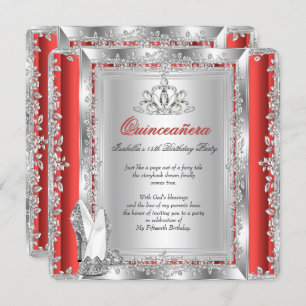 Invitation Quinceanera 15e anniversaire Chaussures d'argent r
